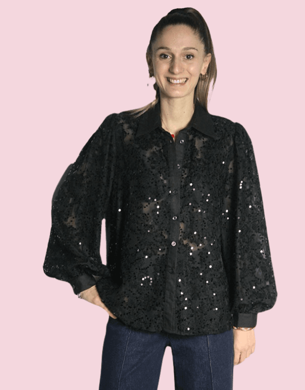 chemise à sequins - disponible chez Ailes de Rose, boutique à Coursan près de Narbonne