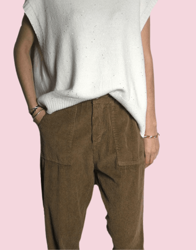 pantalon effet velours - disponible chez Ailes de Rose, boutique à Coursan près de Narbonne