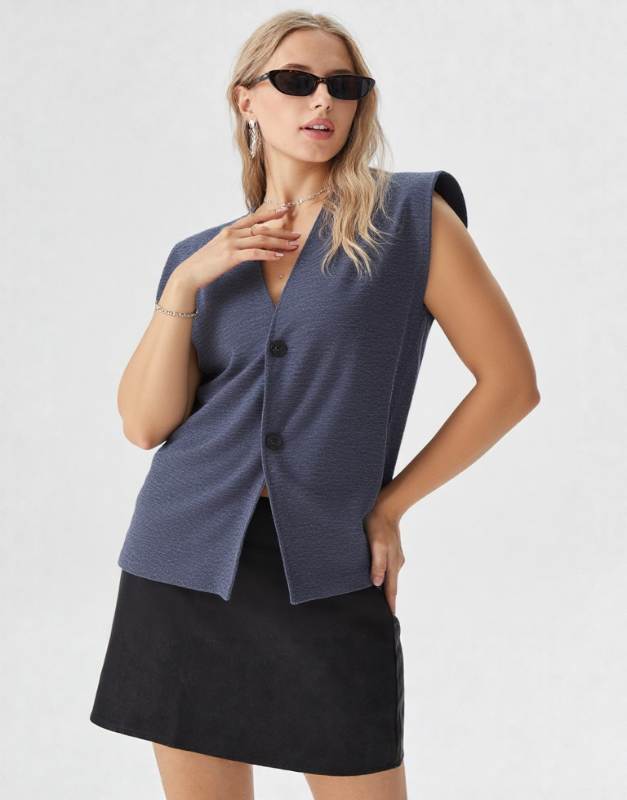 gilet à épaulette sans manches