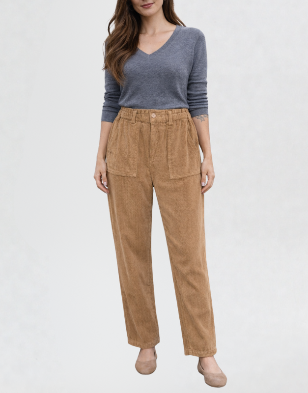 pantalon effet velours