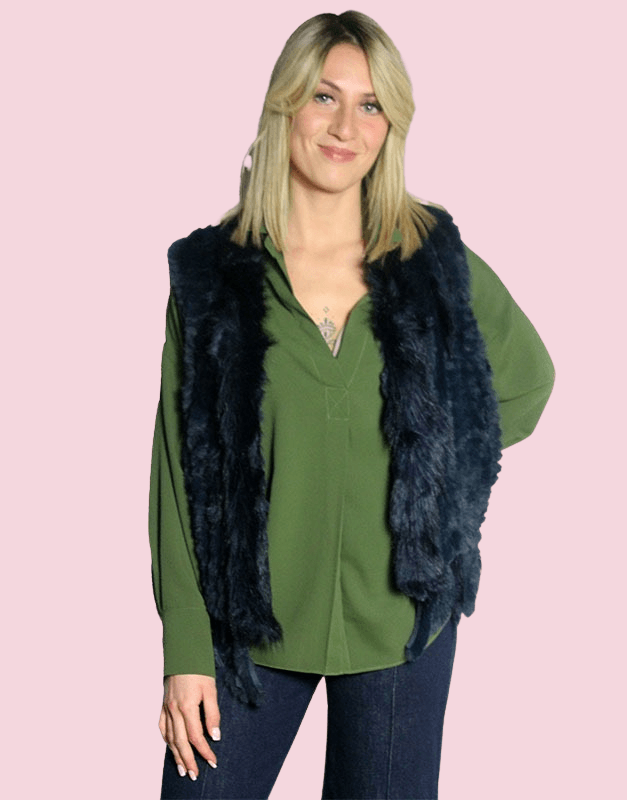 gilet fausse fourrure - disponible chez Ailes de Rose, boutique à Coursan près de Narbonne