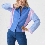 chemise tricolore rayée