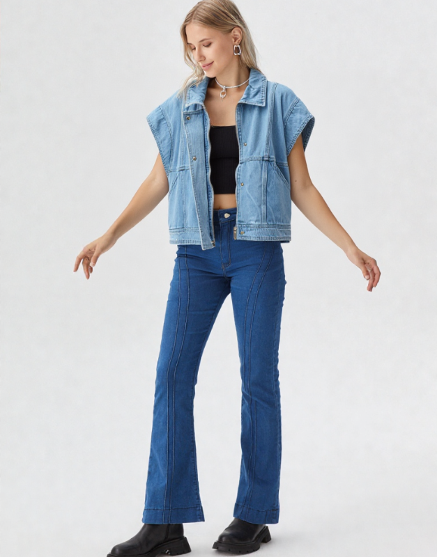 veste en jean sans manches