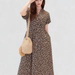 robe portefeuille léopard