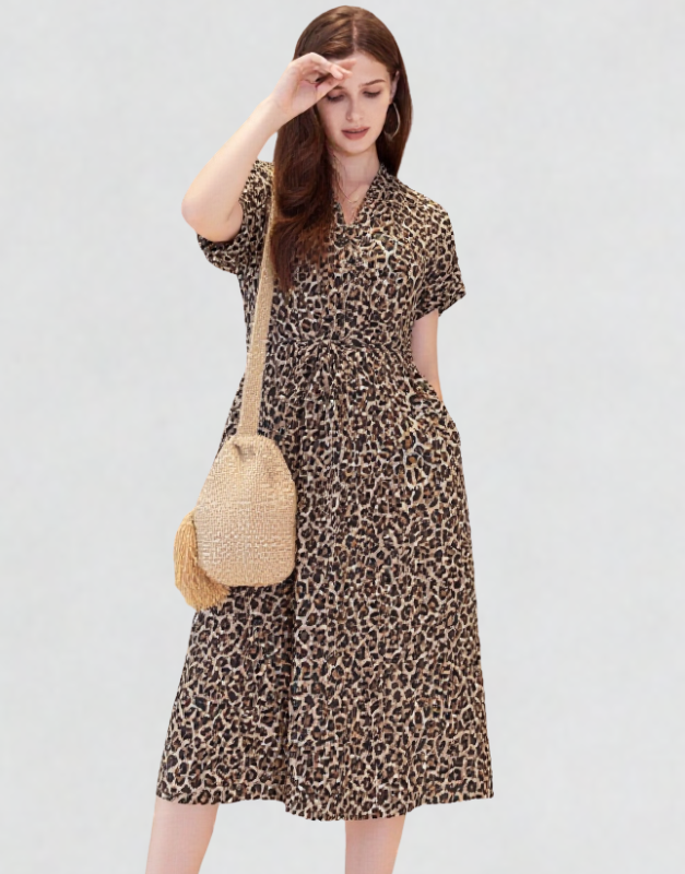 robe portefeuille léopard