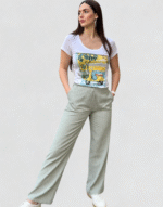 pantalon fluide brillant