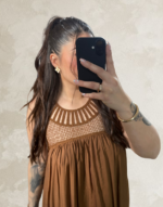 robe marron macramé