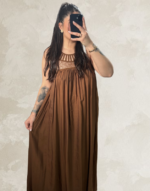 robe marron macramé