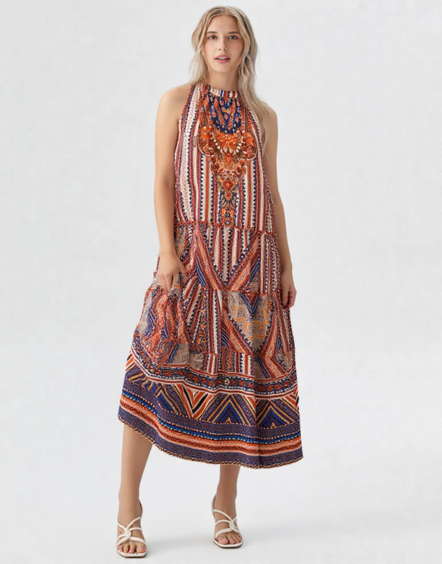 robe longue imprimés mix