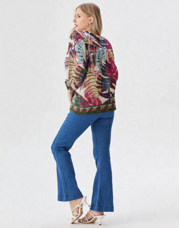 blouse colorée à motifs