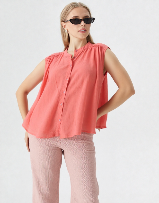 chemise gaz de coton unie