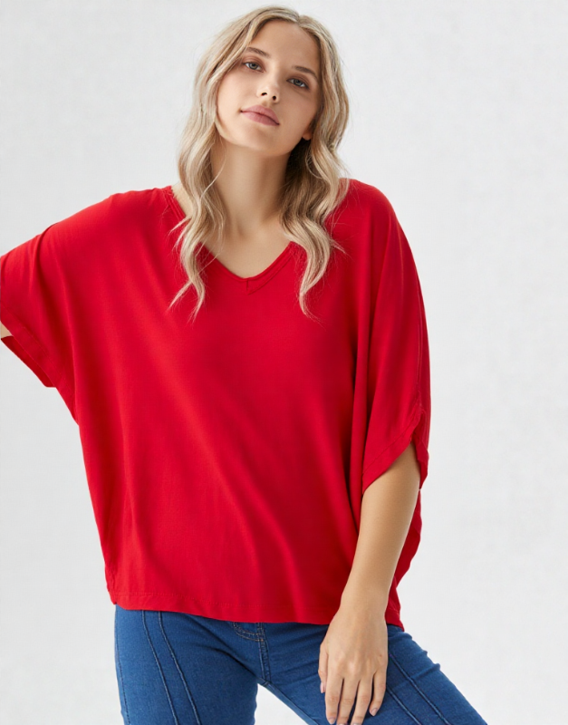 t shirt uni col v