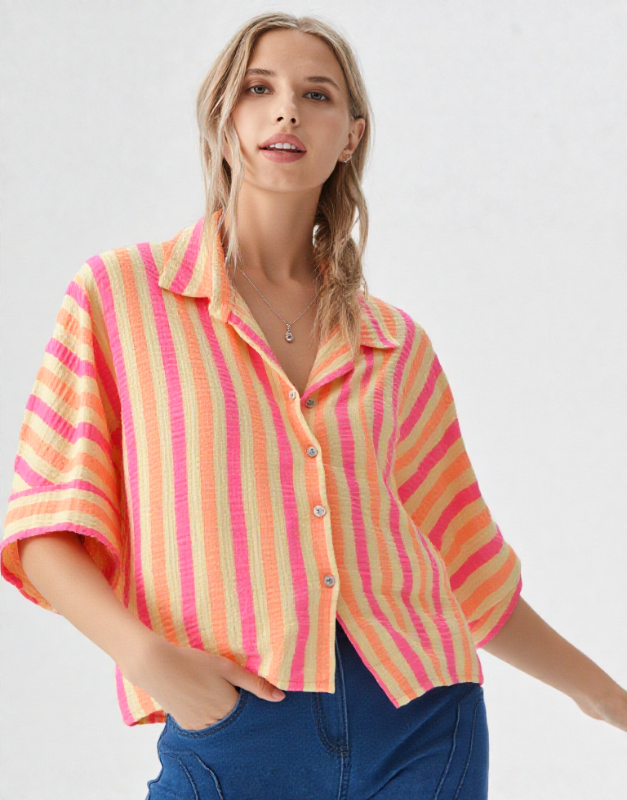 chemise fluo rayures
