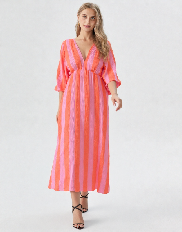 robe longue rayures