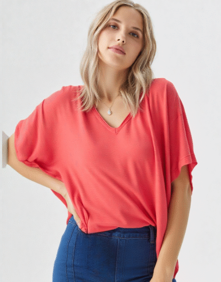 t shirt uni col v
