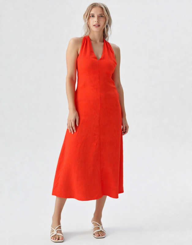 robe dos nu orange