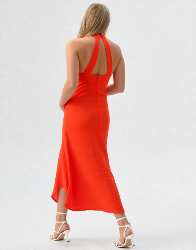 robe dos nu orange