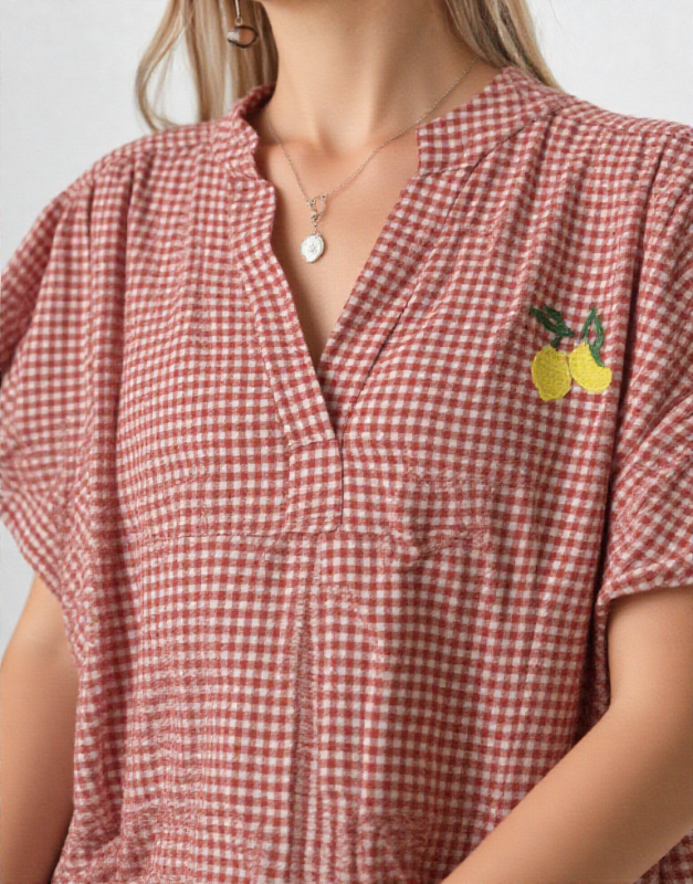 blouse vichy citron