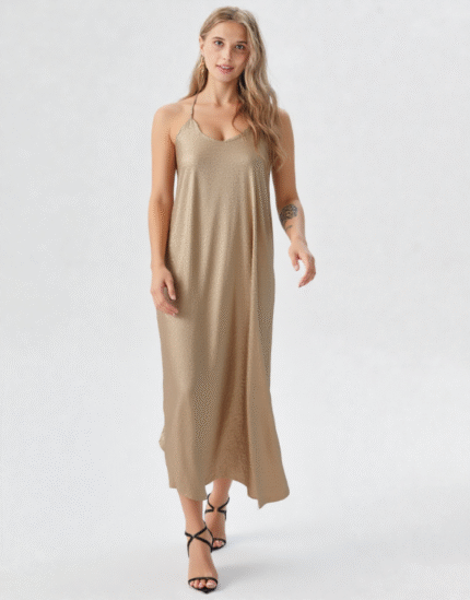 robe longue doré