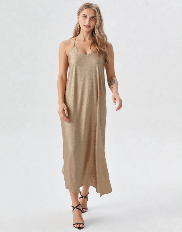 robe longue doré