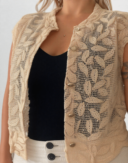 gilet doré à sequins