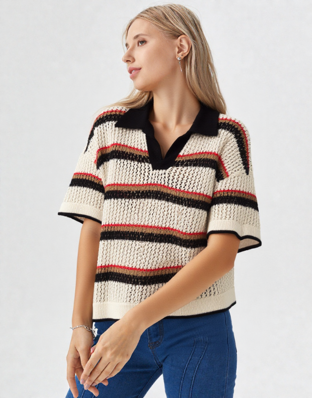 t shirt marinière maille