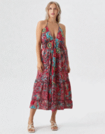 robe dos nu à motifs