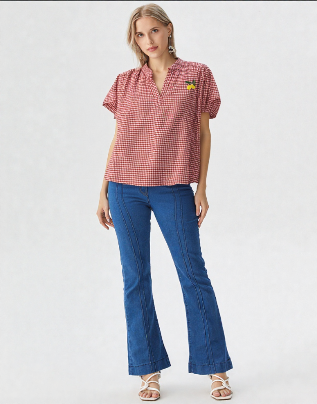 blouse vichy citron