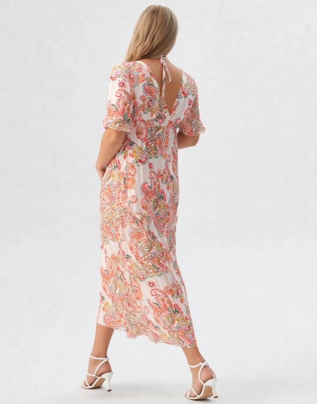 robe longue imprimés orange