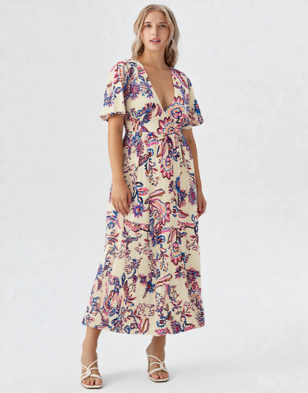 robe longue fleurie