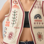 gilet brodé sans manches