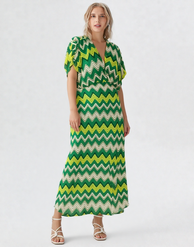 robe maille verte