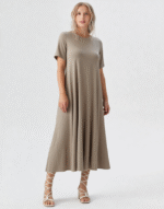 robe longue taupe