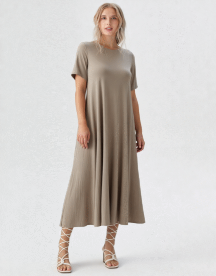 robe longue taupe