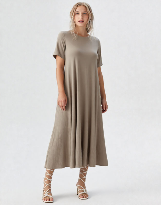 robe longue taupe