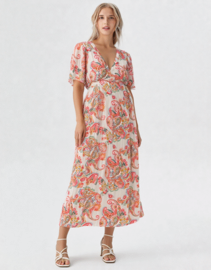 robe longue imprimés orange