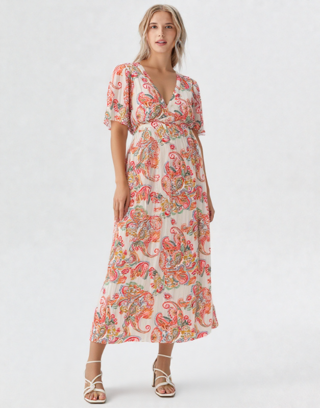 robe longue imprimés orange