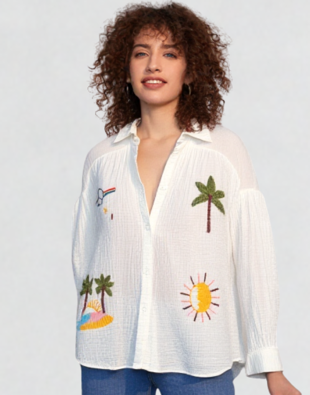 chemise coton plage