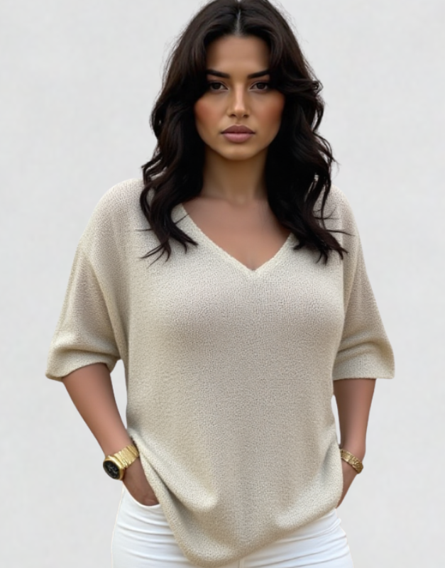 pull doré manches 3/4