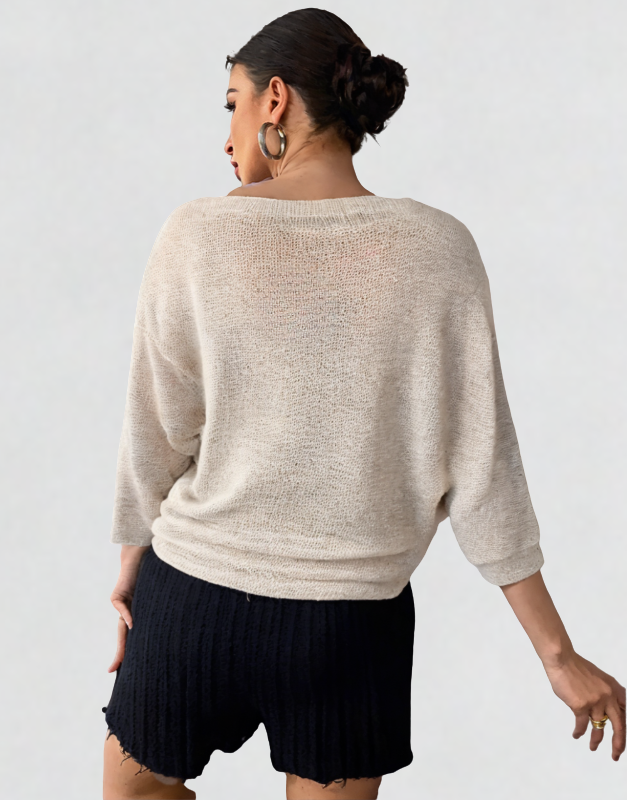pull doré manches 3/4