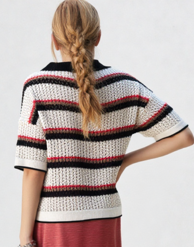 t shirt marinière maille