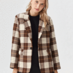 blazer carreaux chocolat