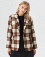 blazer carreaux chocolat
