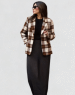blazer carreaux chocolat