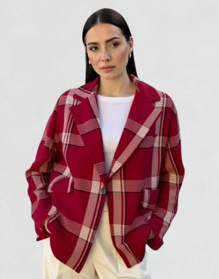 blazer carreaux bordeaux