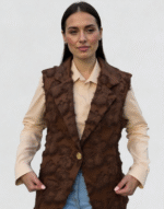 blazer sans manches texturé