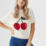 pull cerise sans manches