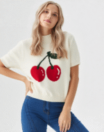 pull cerise sans manches