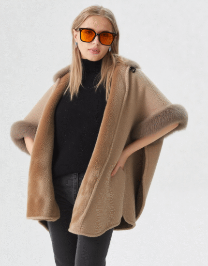 poncho à capuche