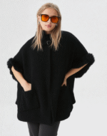 poncho à capuche